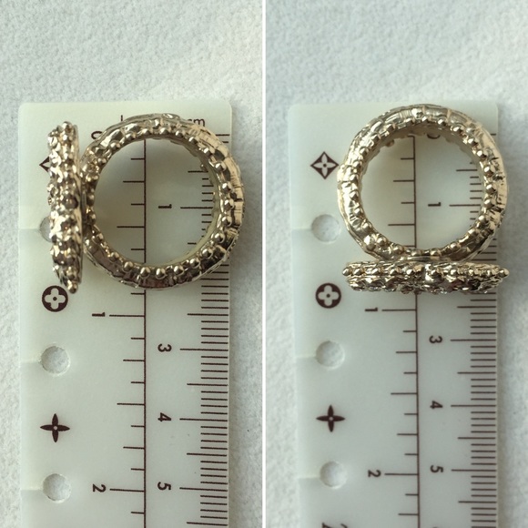 Chanel Ring Size 52 Brand New Full Set Champagne Gold Color With Crystals - Picture 16 of 16